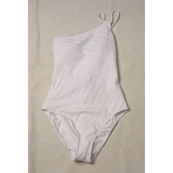 LA BLANCA Linea One-Shoulder Mio One Piece Swimsuit White 6 NEW - Picture 3 of 4